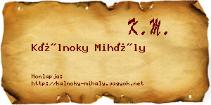 Kálnoky Mihály névjegykártya